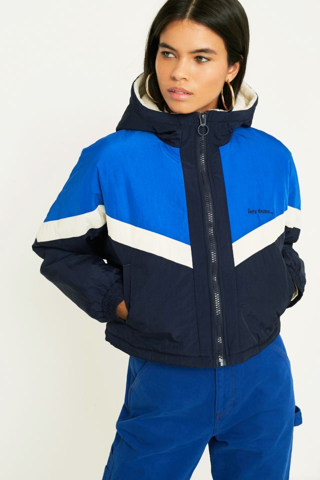 iets frans... Navy Hooded Shell Batwing Jacket | Urban Outfitters UK