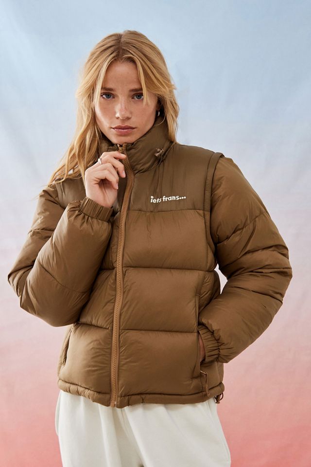 iets frans... Recycled Technical Zip-Off Sleeve Puffer Jacket #1