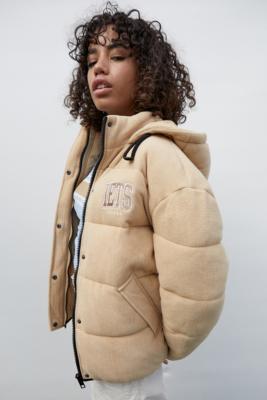 beige puffer gilet womens