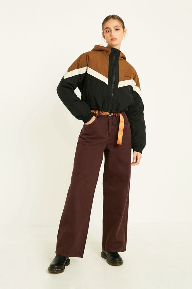 iets frans… Brown Hooded Crop Shell Jacket | Urban Outfitters UK