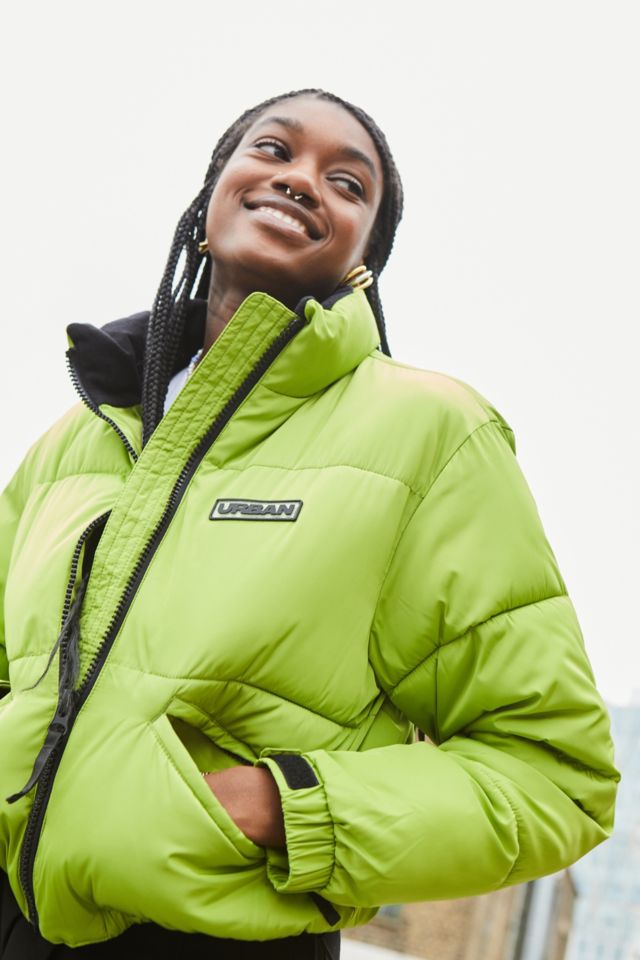 Cropped green puffer jacket hotsell