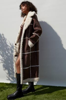 maxi shearling coat