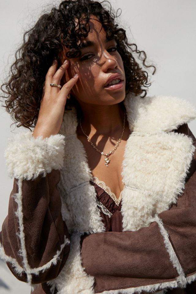 UO Maxine Maxi Shearling Coat #1