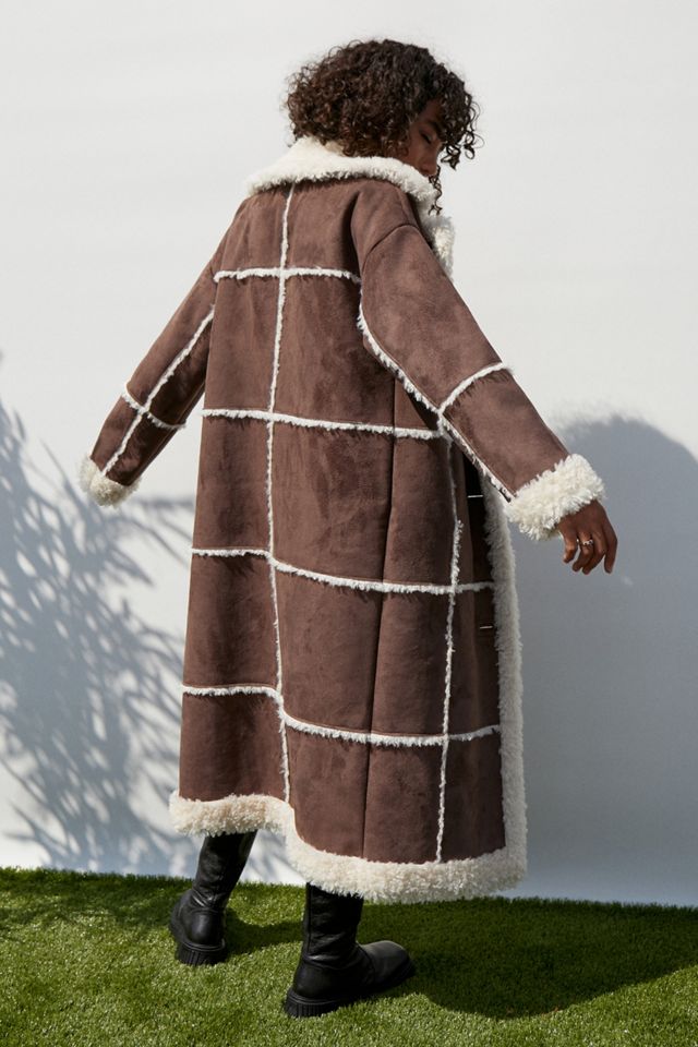 UO Maxine Maxi Shearling Coat #3
