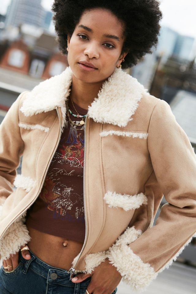 Urban outfitters shop shearling coat