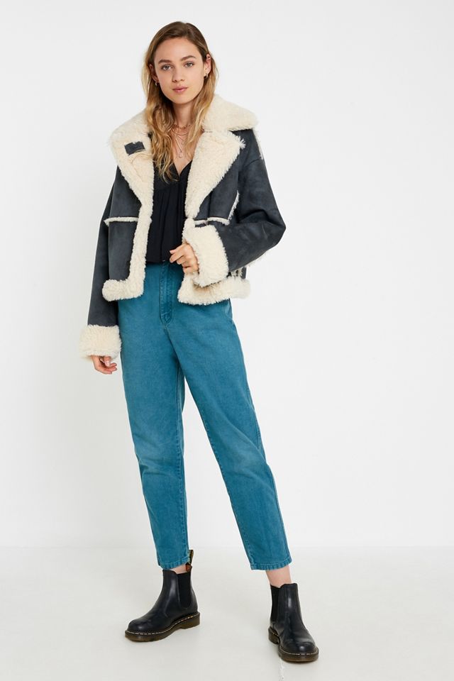 UO Faux Shearling Cropped Jacket #2