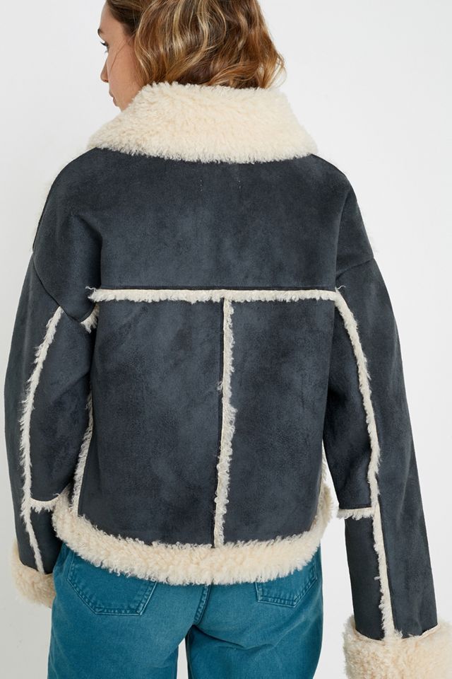 UO Faux Shearling Cropped Jacket #3