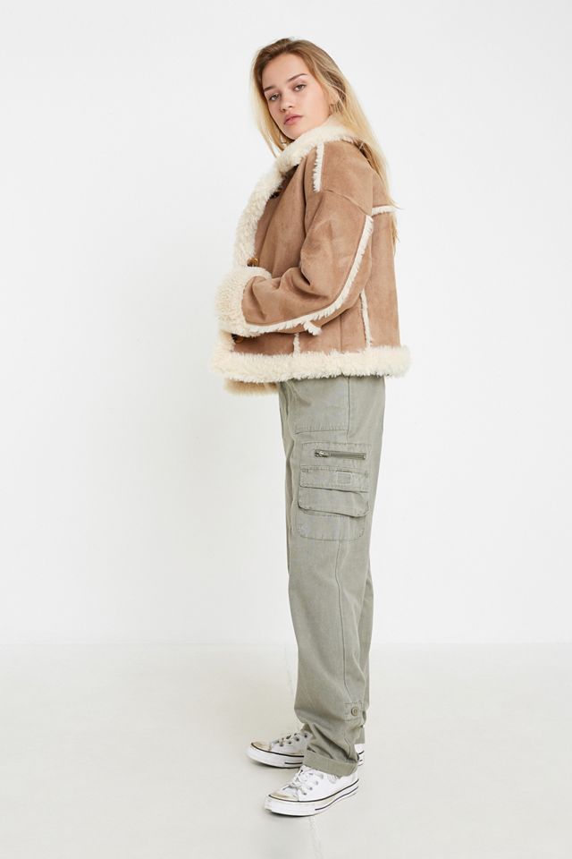 UO Faux Shearling Crop Jacket #3