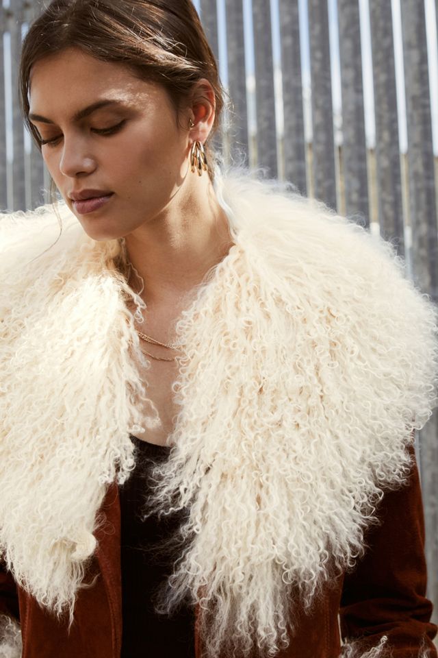 UO Brown Suede & Shearling Coat #3