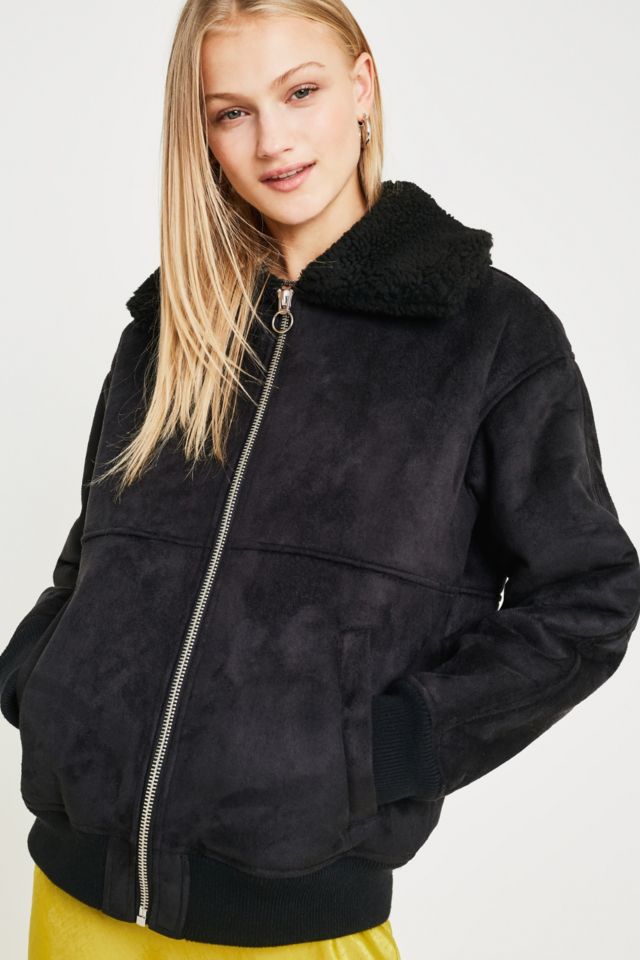 Urban outfitters black bomber on sale jacket