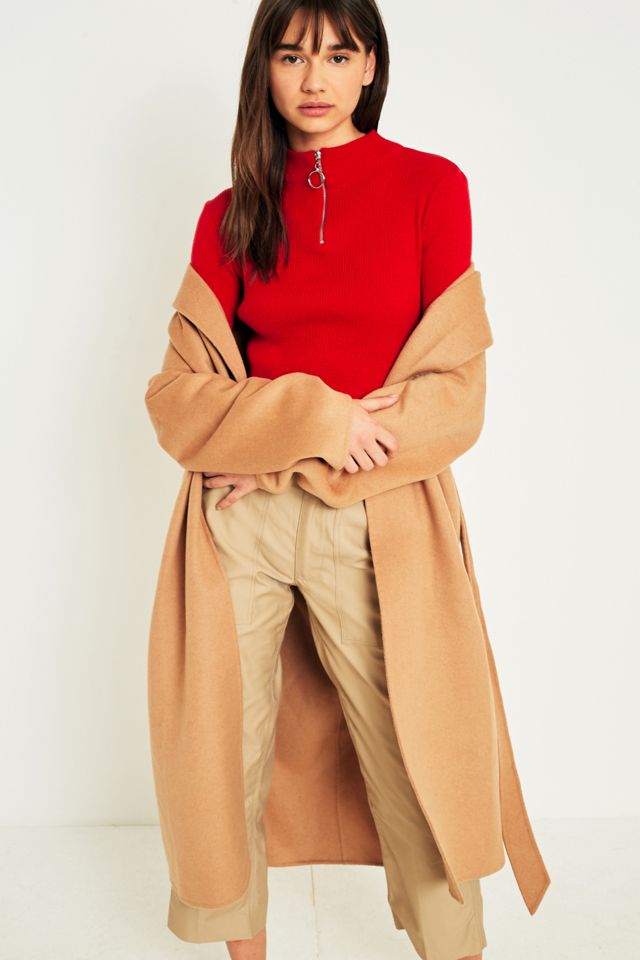 UO Camel Belted Duster Coat #2