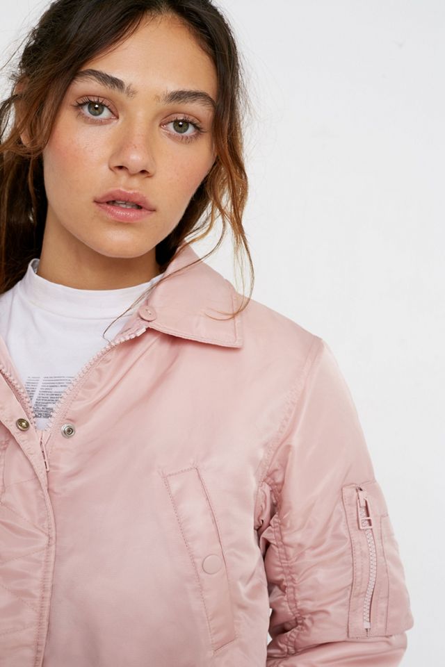 iets frans... Nova Faux Fur Collar Pink Bomber Jacket  #1