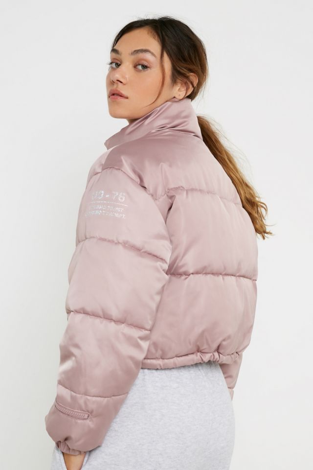 Urban outfitters on sale pink puffer jacket