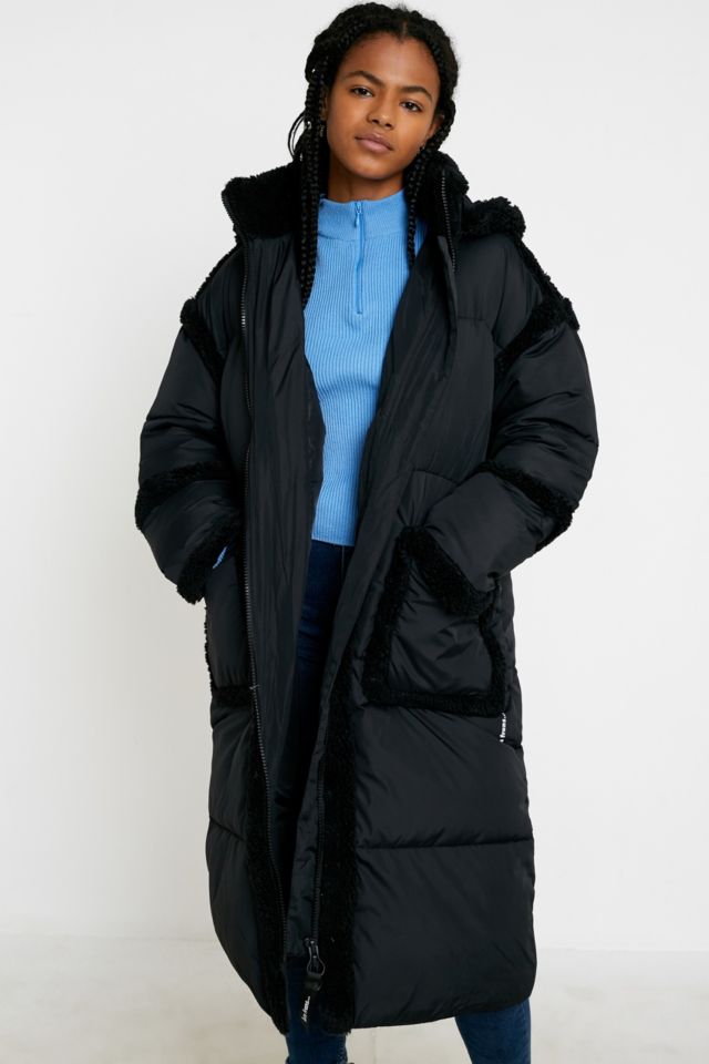 iets frans... Borg Trim Maxi Puffer Jacket | Urban Outfitters UK
