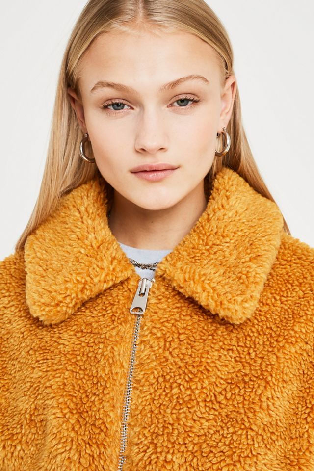 UO Marigold Teddy Crop Jacket #1