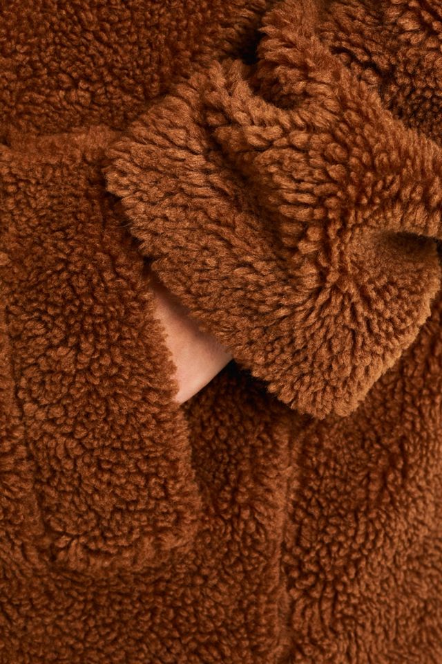 UO Long Tan Teddy Coat #5