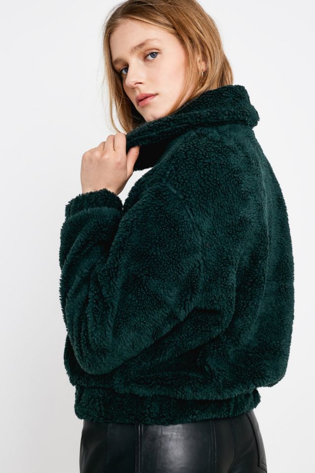 Urban outfitters 2025 green teddy coat