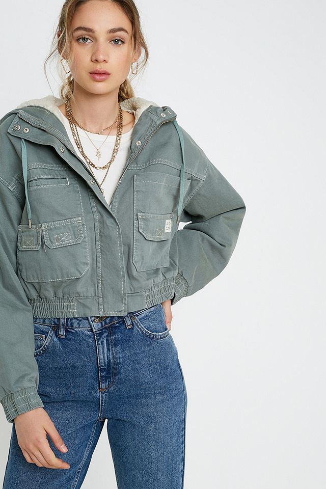 UO Jared Borg Lined Cropped Utility Jacket | Urban Outfitters UK