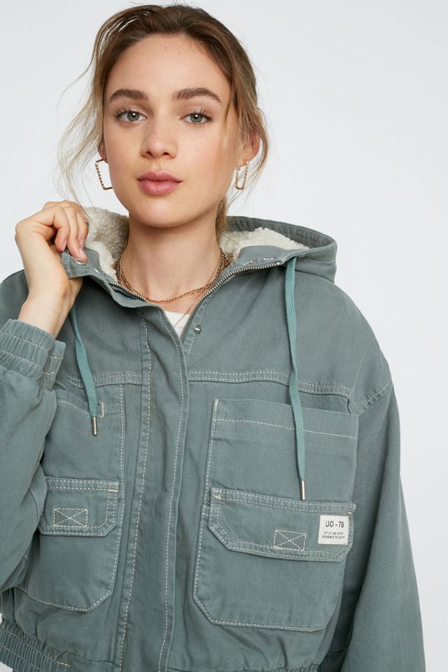 UO Jared Borg Foderato Giacca Utility Ritagliata #3