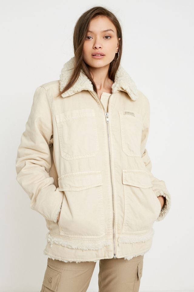 Sherpa Jacket Winterjacke Damen Urban Outfitters Borg Lined Bdg