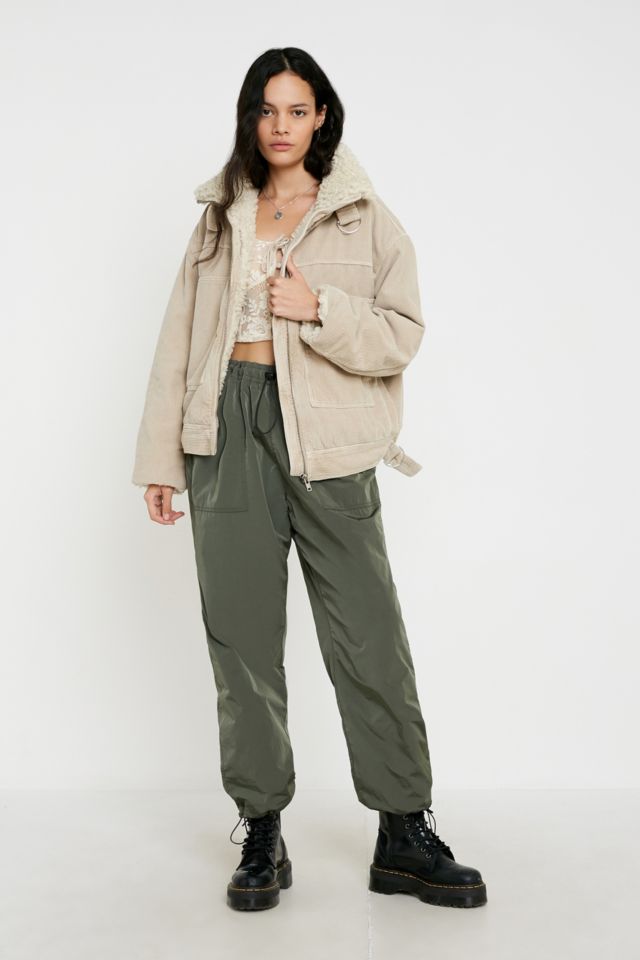 BDG Cord and Borg Utility Beige Coat | Urban Outfitters UK