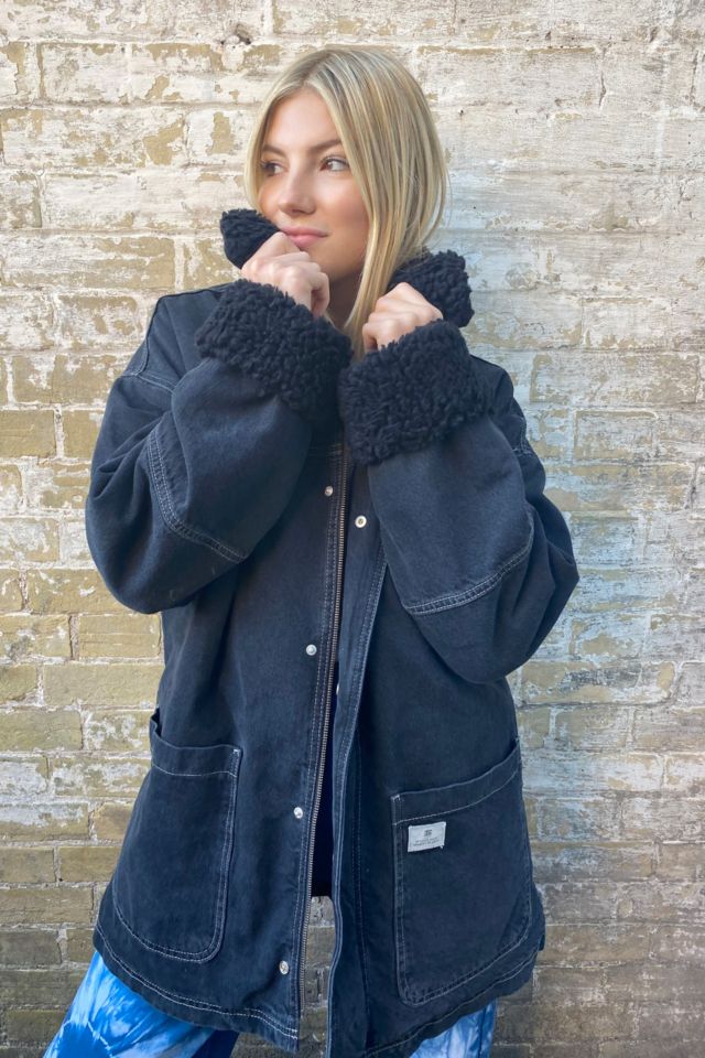 Urban outfitters denim fur on sale jacket