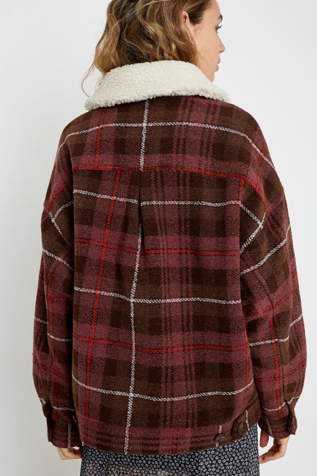 UO - Veste Harrington à carreaux et peau de mouton #2