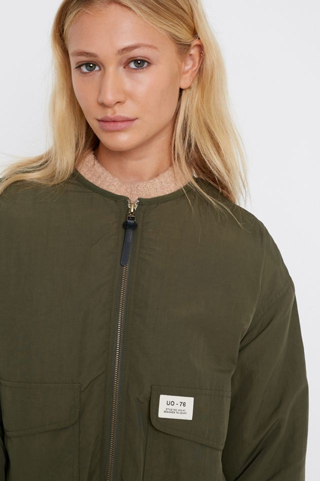 UO Borg Chaqueta de forro caqui forrado #1