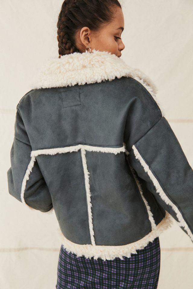 UO Faux Shearling Mary Crop Coat #1