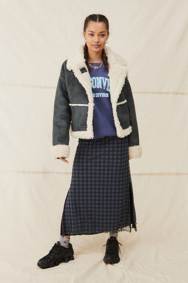 UO Faux Shearling Mary Crop Coat #3