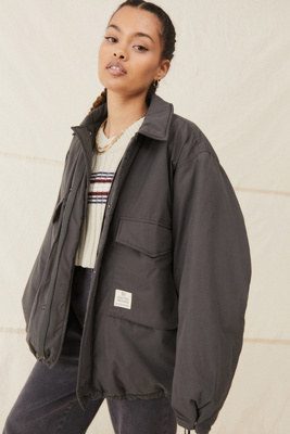 uo rene padded black utility jacket