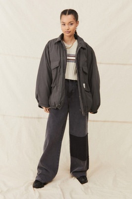 uo rene padded black utility jacket