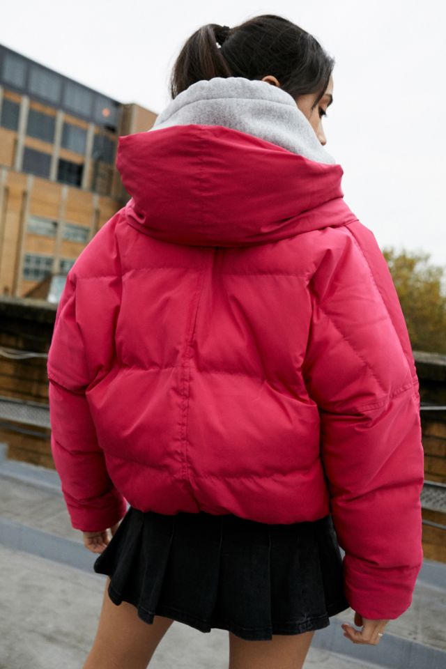 Urban outfitters pink outlet puffer jacket