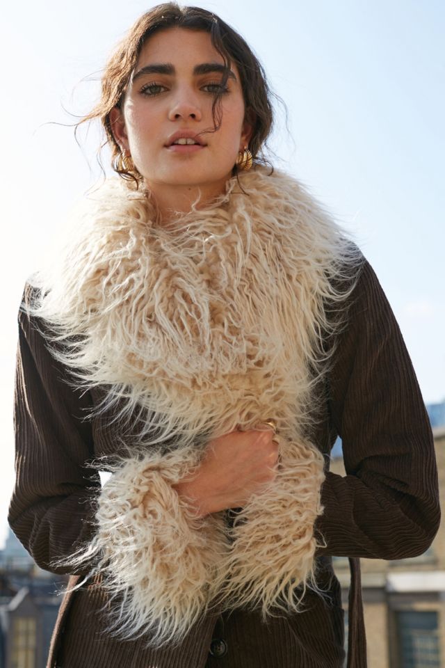 UO Faux Fur Long Fluffy Scarf