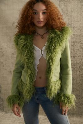 UO Y2K Faux Fur Trim Jacket