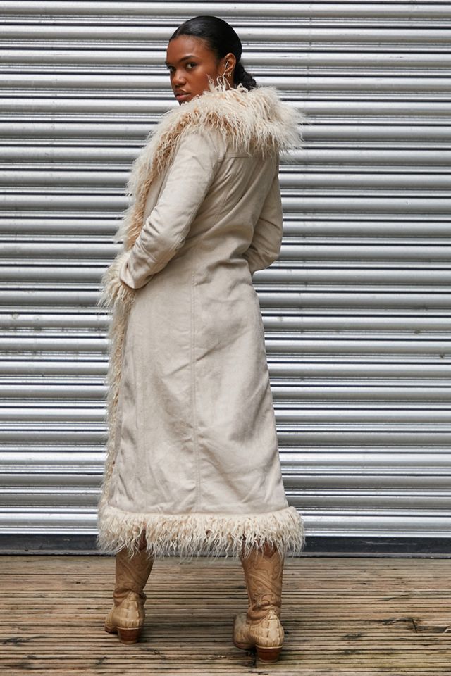UO Maxi Faux Fur Trim Coat #2
