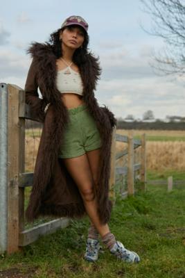 faux fur trimmed coat