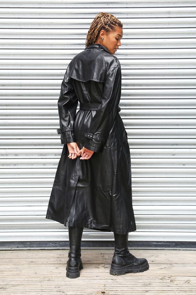 UO Faux Leather Trench Coat  #1