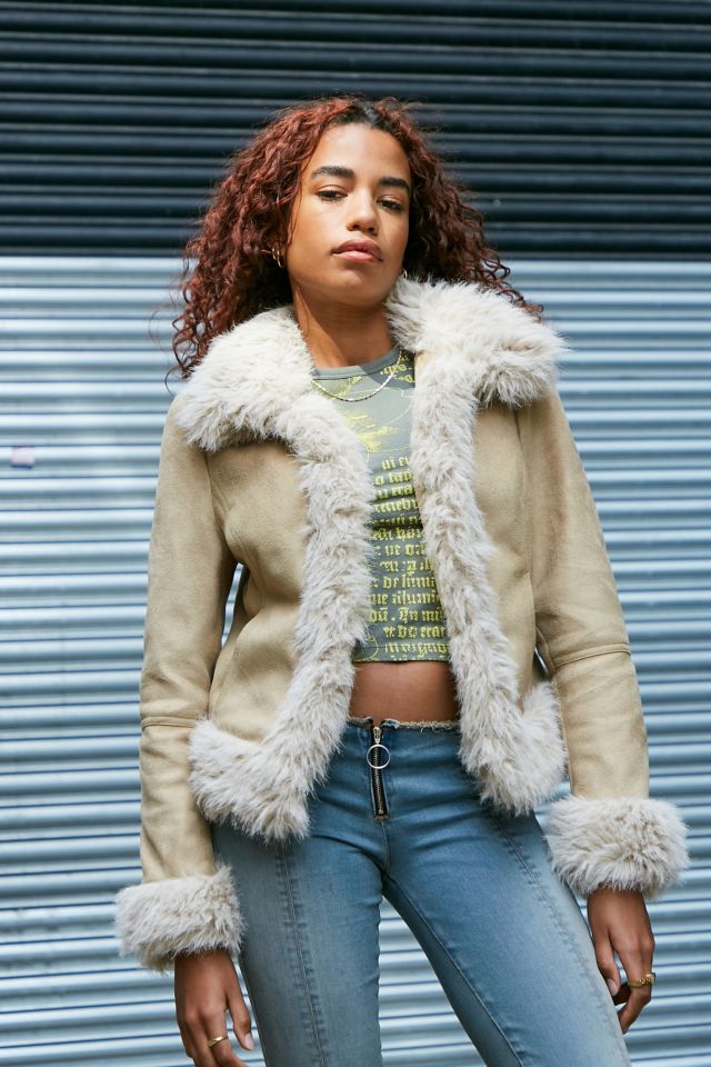 Faux fur outlet and suede coat