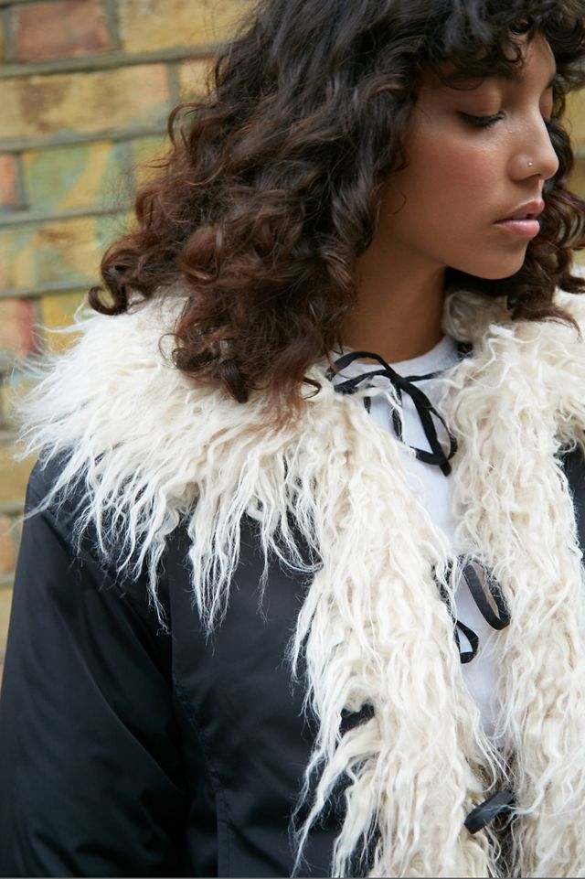 UO Faux Fur Trim Cropped Jacket  #1