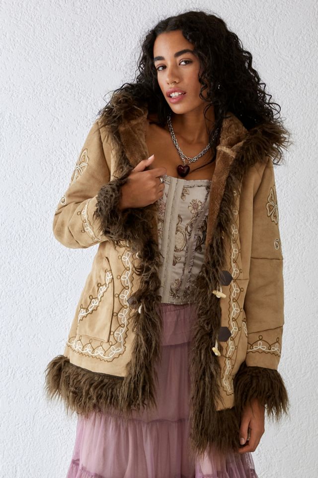 Urban outfitters fuzzy on sale coat