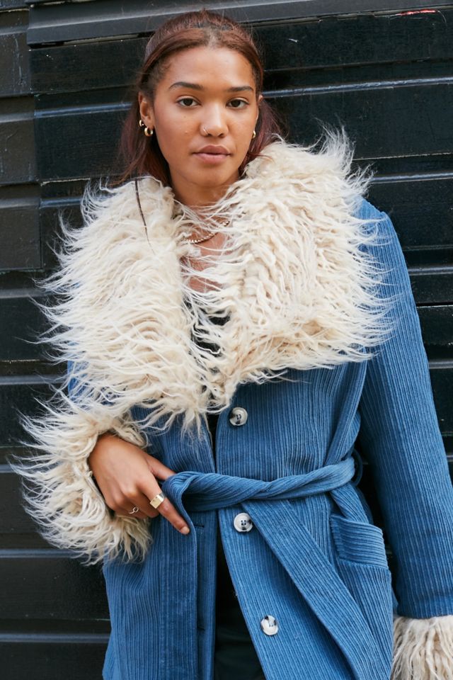 Faux fur shop corduroy jacket