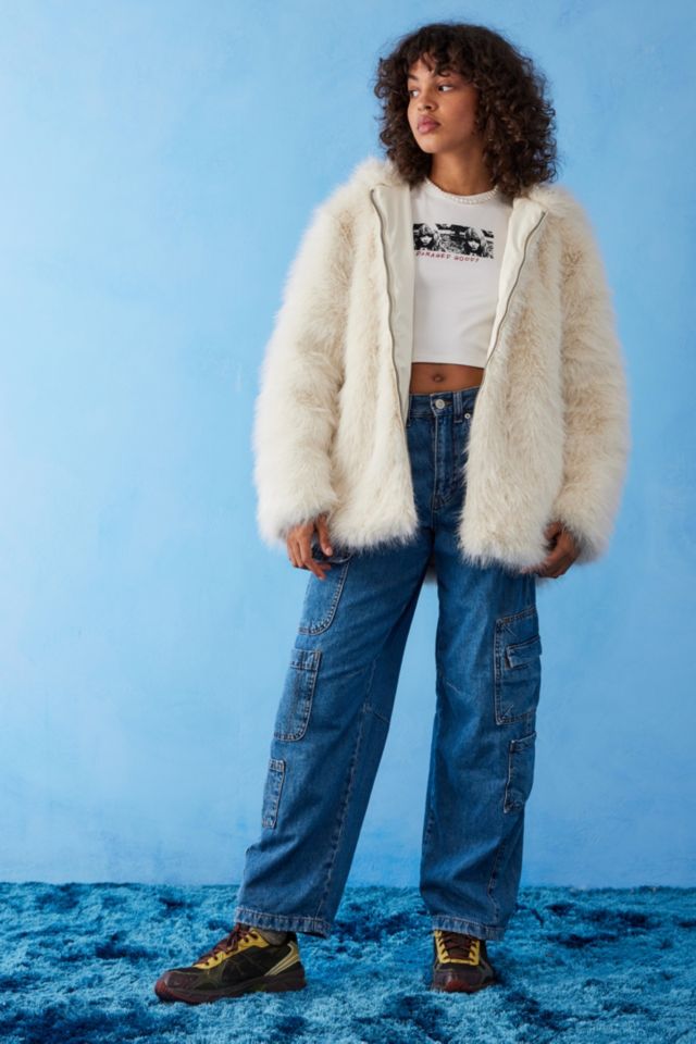 UO Billy Faux Fur Hooded Jacket Urban Outfitters UK