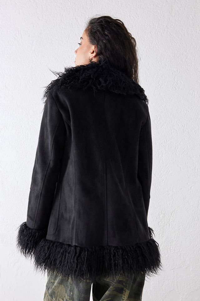 UO Y2K Faux Fur Trim Jacket #3