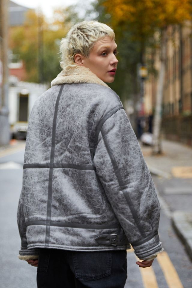 Grey aviator outlet coat