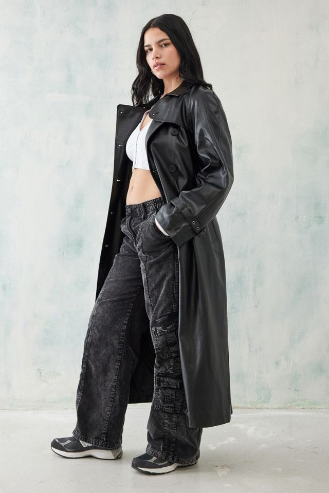UO Faux Leather Trench Coat  #4