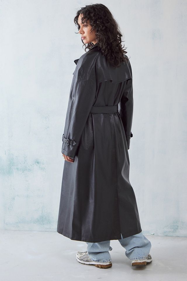 UO Faux Leather Trench Coat  #1