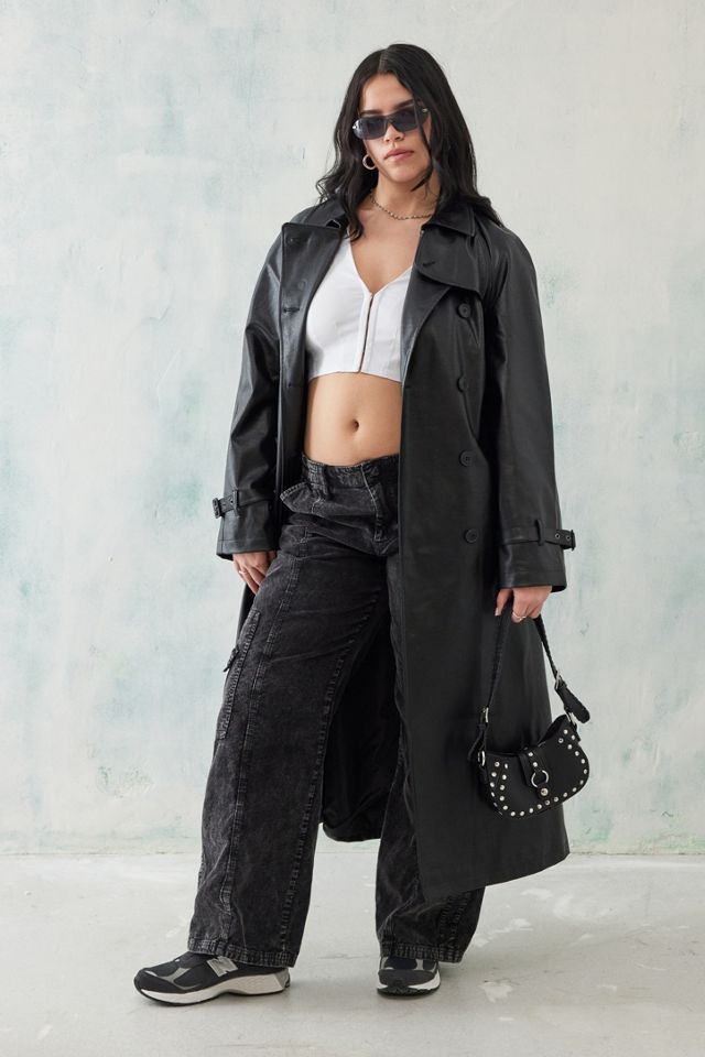 UO Faux Leather Trench Coat  #6