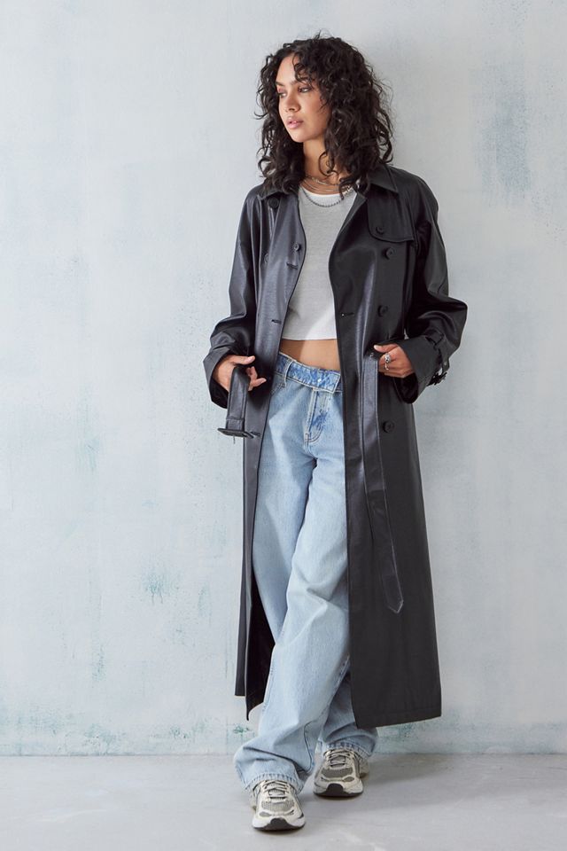 UO Faux Leather Trench Coat  #2