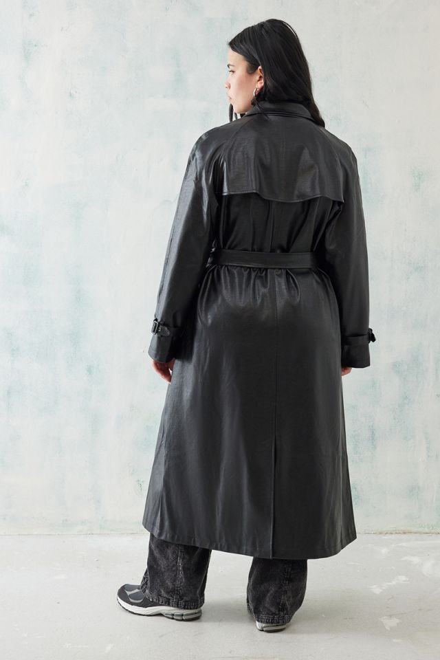 UO Faux Leather Trench Coat  #7